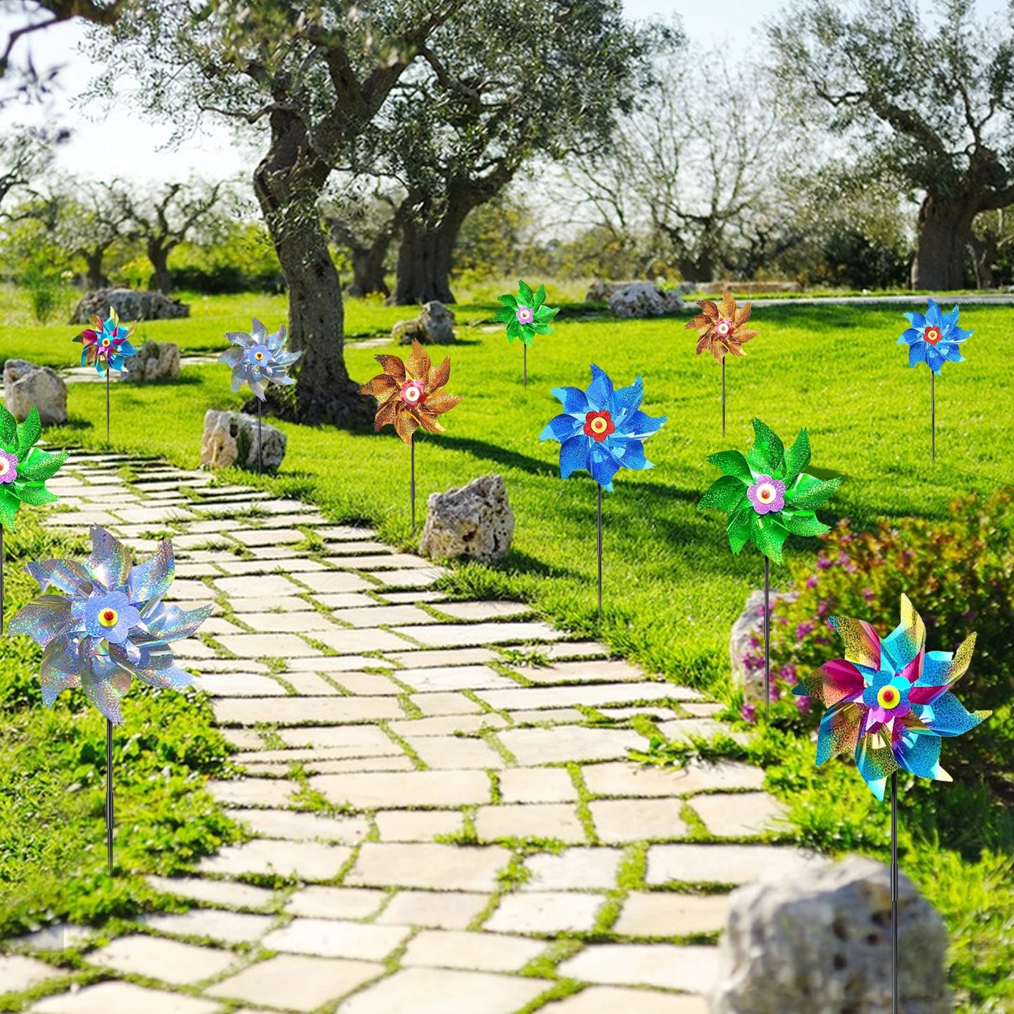 Wind Spinner Decor for Girls Bird Repellent Windmill Outdoor Garden Ornaments Balcony Accessories Vane Gardening Decoration Yard