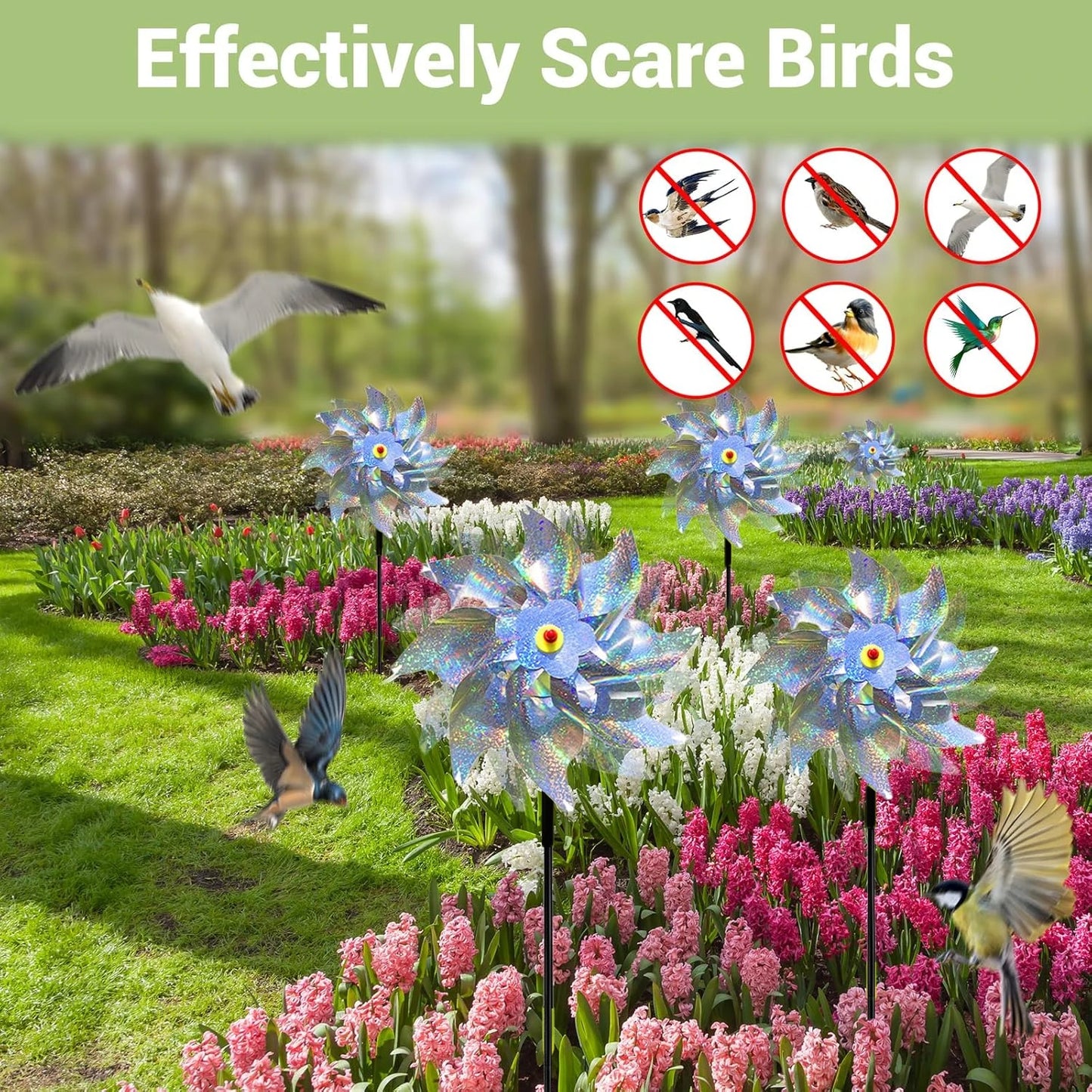 Wind Spinner Decor for Girls Bird Repellent Windmill Outdoor Garden Ornaments Balcony Accessories Vane Gardening Decoration Yard