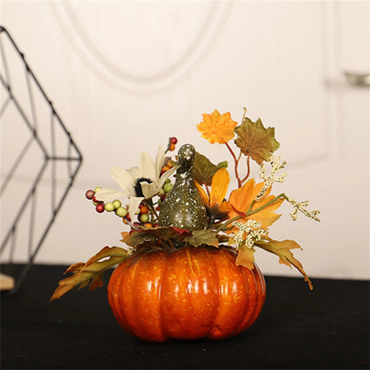 New Thanksgiving Fake Pumpkins Decor Artificial Flower Halloween House Party Fall Ornaments Home Table Centerpiece Kitchen Decor