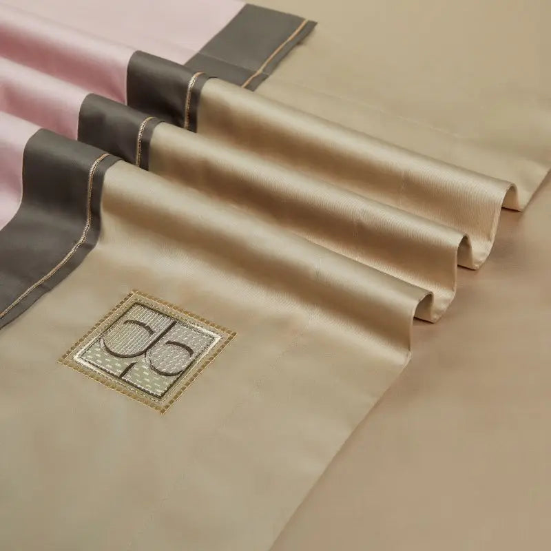 Luxury Embroidery Bedding Set, 1000TC Egyptian Cotton, Soft Silky Duvet Cover, Bed Sheet, Pillowcases, Hotel Style, 4 Pcs