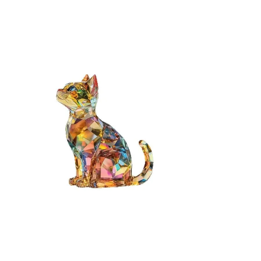 Elegant exotic cat table decoration sculptures, home and office decorations, classic animal themed Thanksgiving decorations。