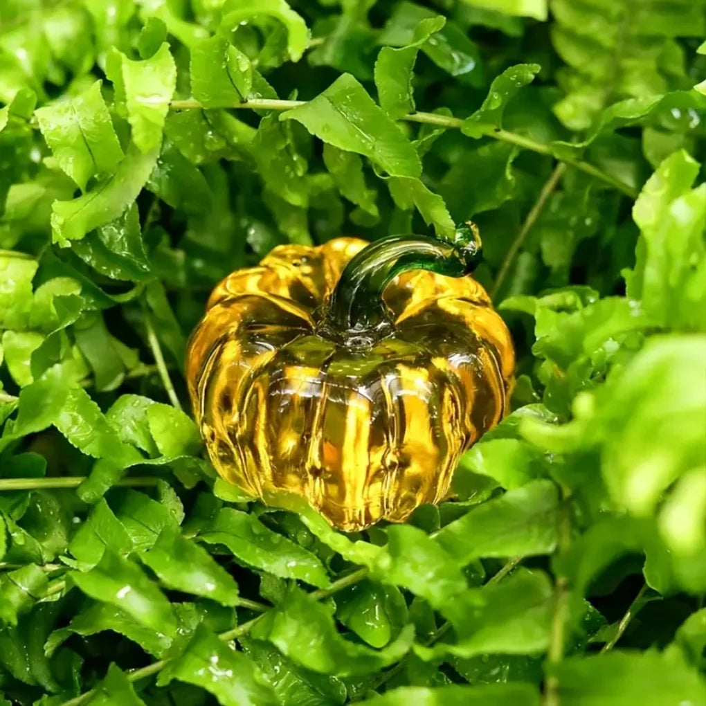 Crystal Glass Pumpkin Decor Figurine Halloween Pumpkin  Thanksgiving Table Decoration Glass Crafts Souvenir Home Decor