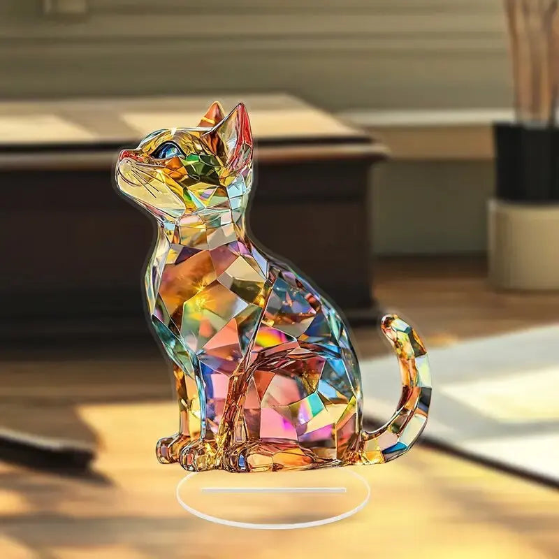 Elegant exotic cat table decoration sculptures, home and office decorations, classic animal themed Thanksgiving decorations。