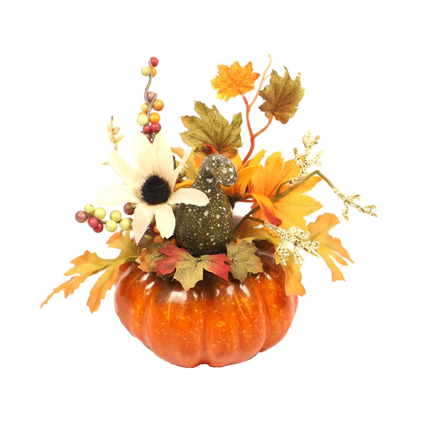 New Thanksgiving Fake Pumpkins Decor Artificial Flower Halloween House Party Fall Ornaments Home Table Centerpiece Kitchen Decor