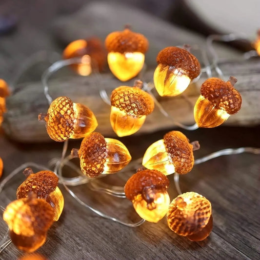Acorn String Lights Thanksgiving Decorations Fairy Lights 30 LEDs 9.8ft Battery Powered for Bedroom Farmhouse Home Holiday Decor
