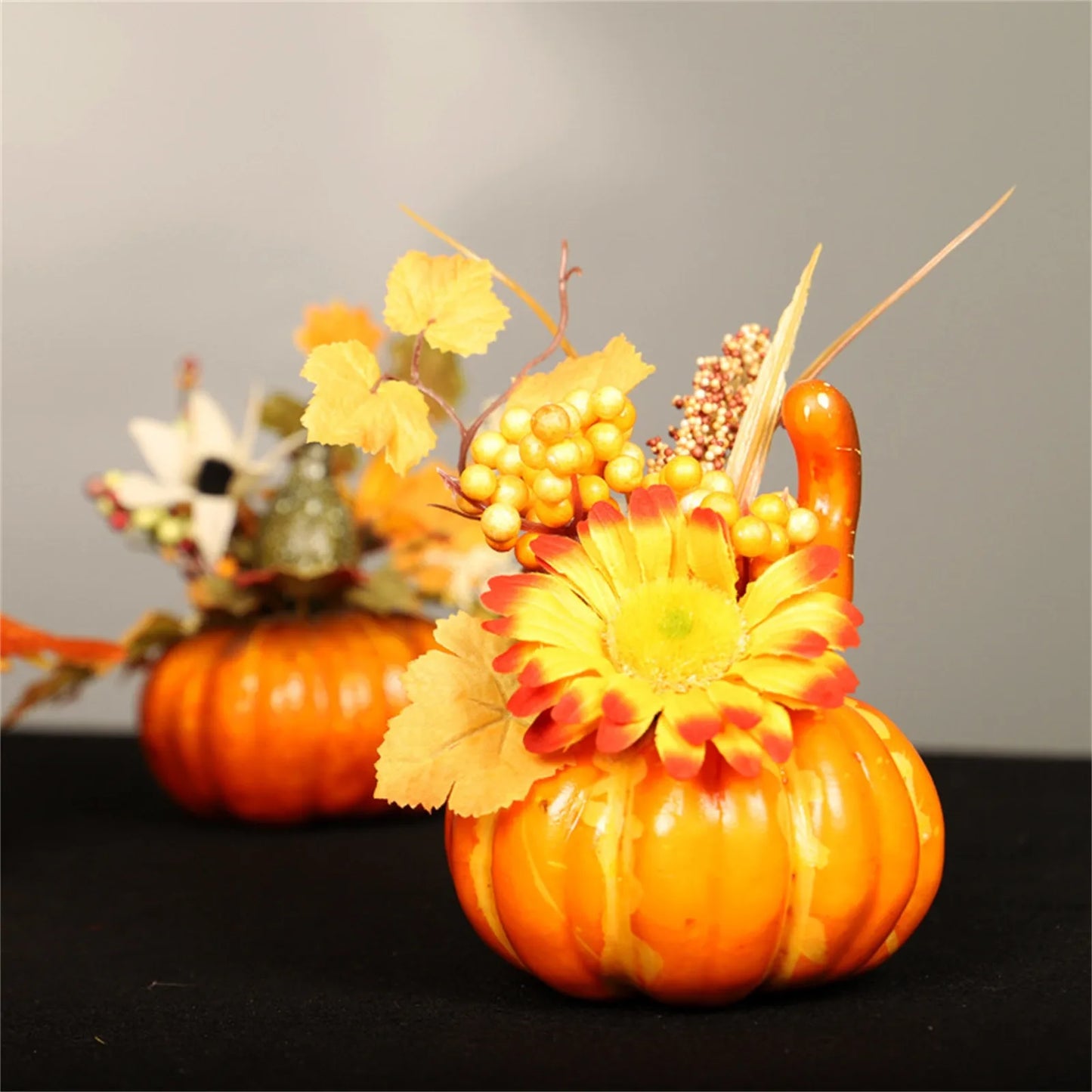 New Thanksgiving Fake Pumpkins Decor Artificial Flower Halloween House Party Fall Ornaments Home Table Centerpiece Kitchen Decor