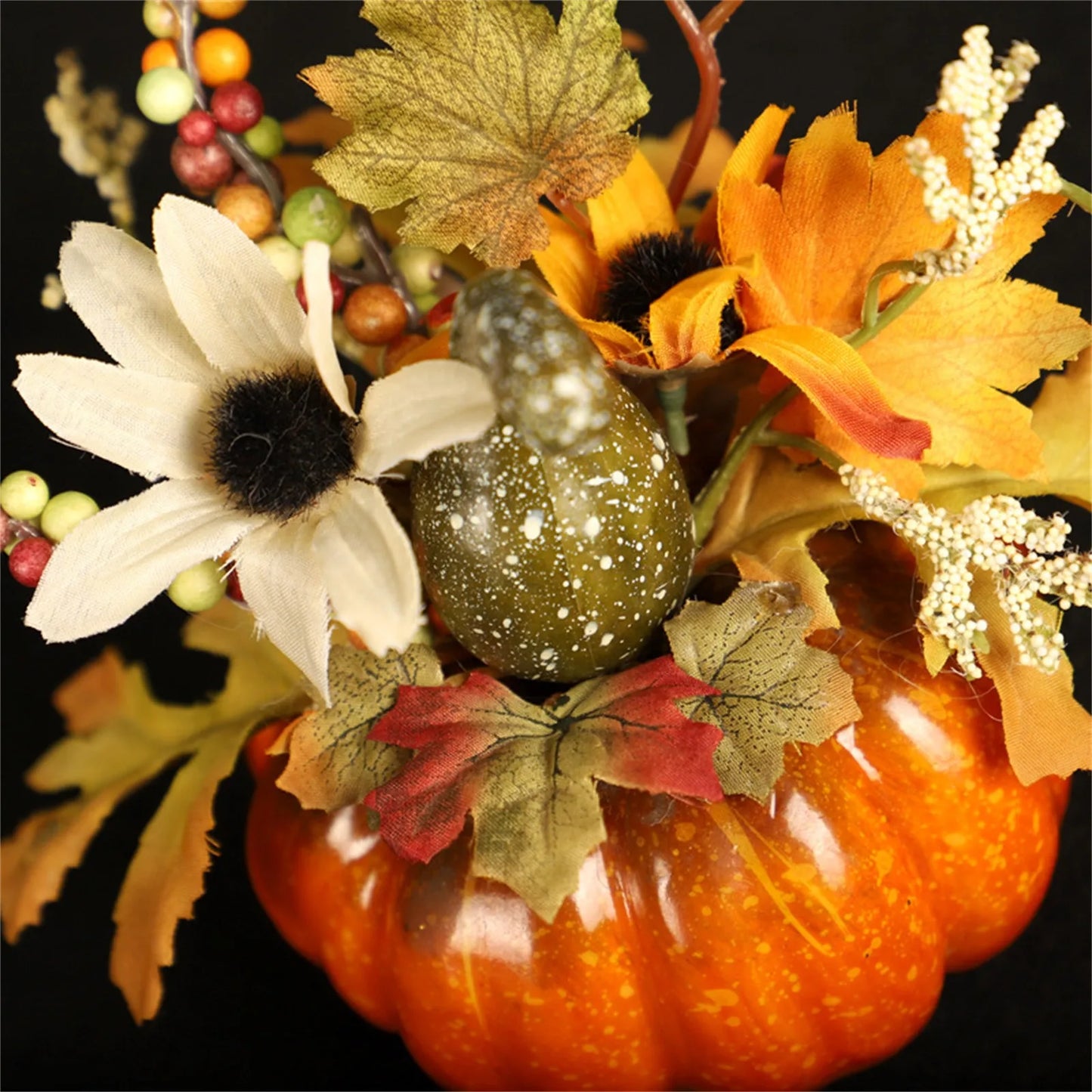 New Thanksgiving Fake Pumpkins Decor Artificial Flower Halloween House Party Fall Ornaments Home Table Centerpiece Kitchen Decor