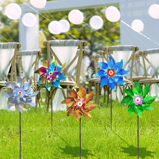 Wind Spinner Decor for Girls Bird Repellent Windmill Outdoor Garden Ornaments Balcony Accessories Vane Gardening Decoration Yard