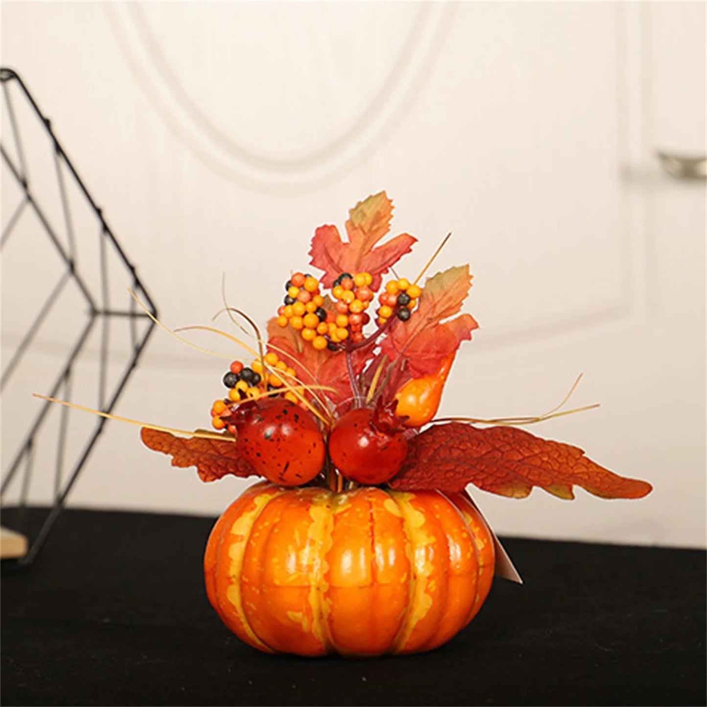 New Thanksgiving Fake Pumpkins Decor Artificial Flower Halloween House Party Fall Ornaments Home Table Centerpiece Kitchen Decor