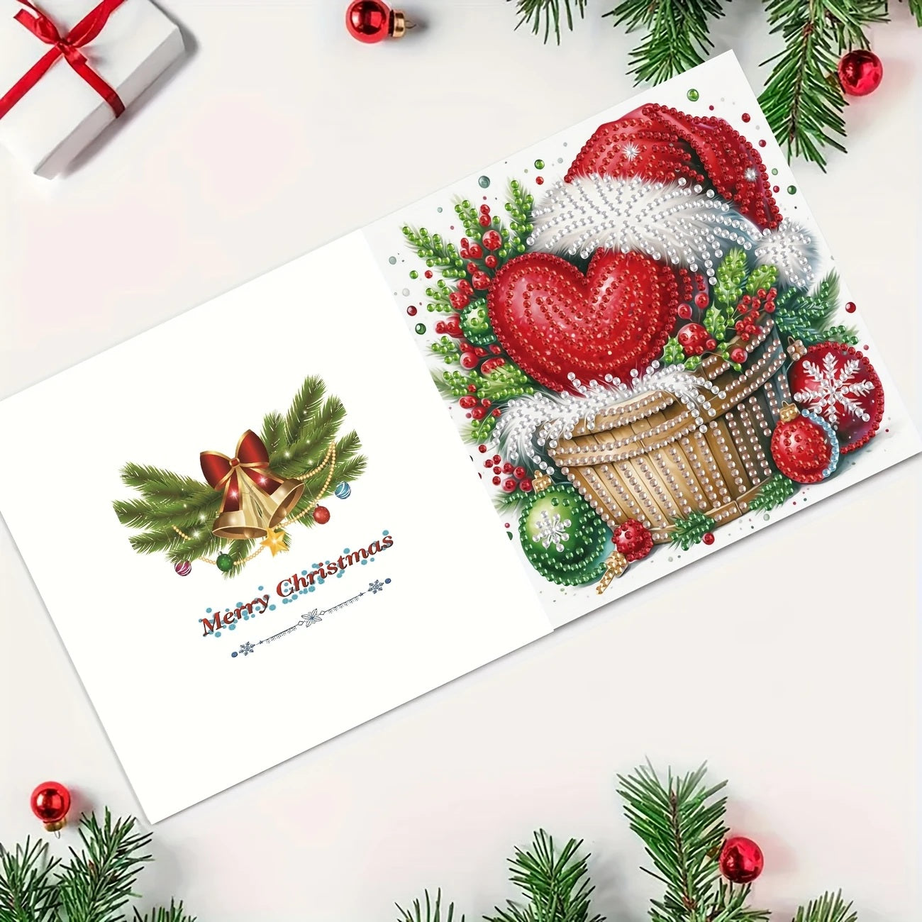 6 Christmas Best Wishes Greeting Cards  Handmade COMPLETE &  SEALED image 2