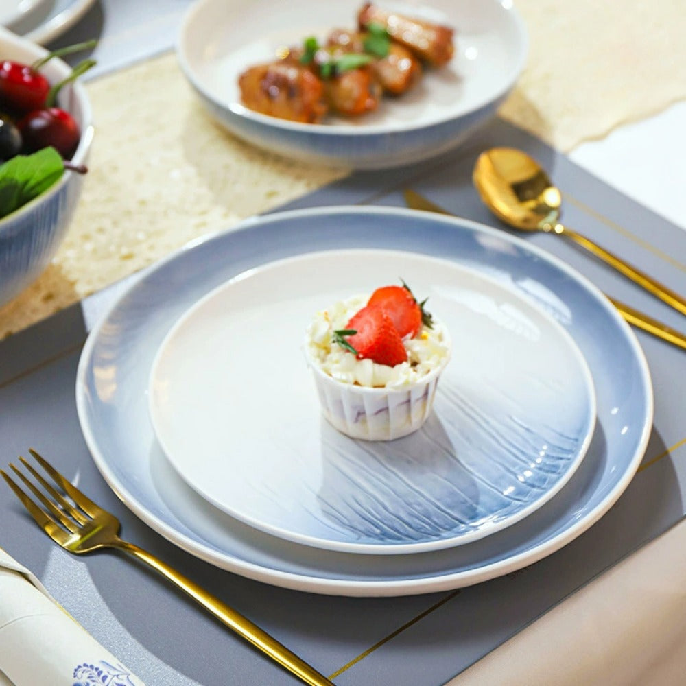 Handmade Ceramic Dinnerware Sets-Reactive Glaze Plates Bowls, Dishwasher Microwa image 3