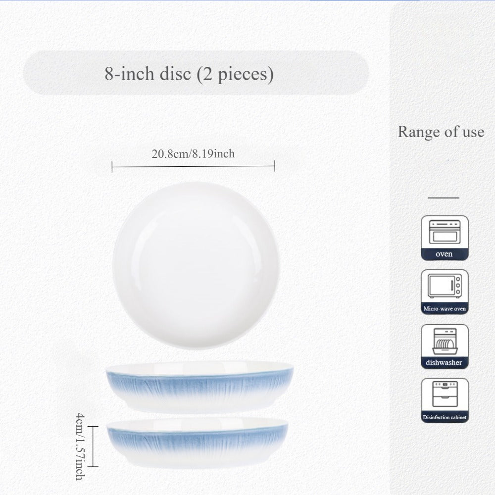 Handmade Ceramic Dinnerware Sets-Reactive Glaze Plates Bowls, Dishwasher Microwa image 6