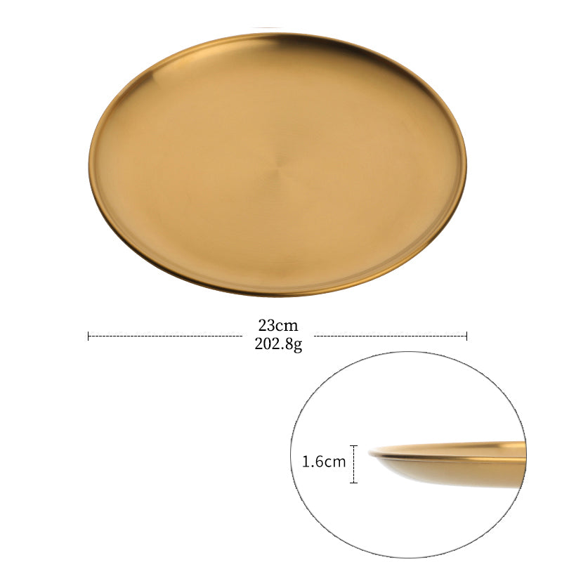 Stainless Steel Dinner Plates European Style Dessert Plate Kitchen Serving Dishe image 10