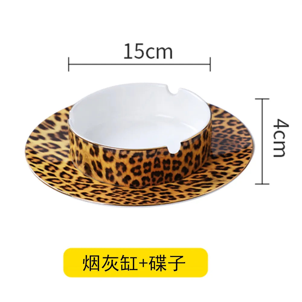 Leopard Pattern Bone China Coffee Tea Cup Hotel Clubhouse Restaurant Tableware C image 12