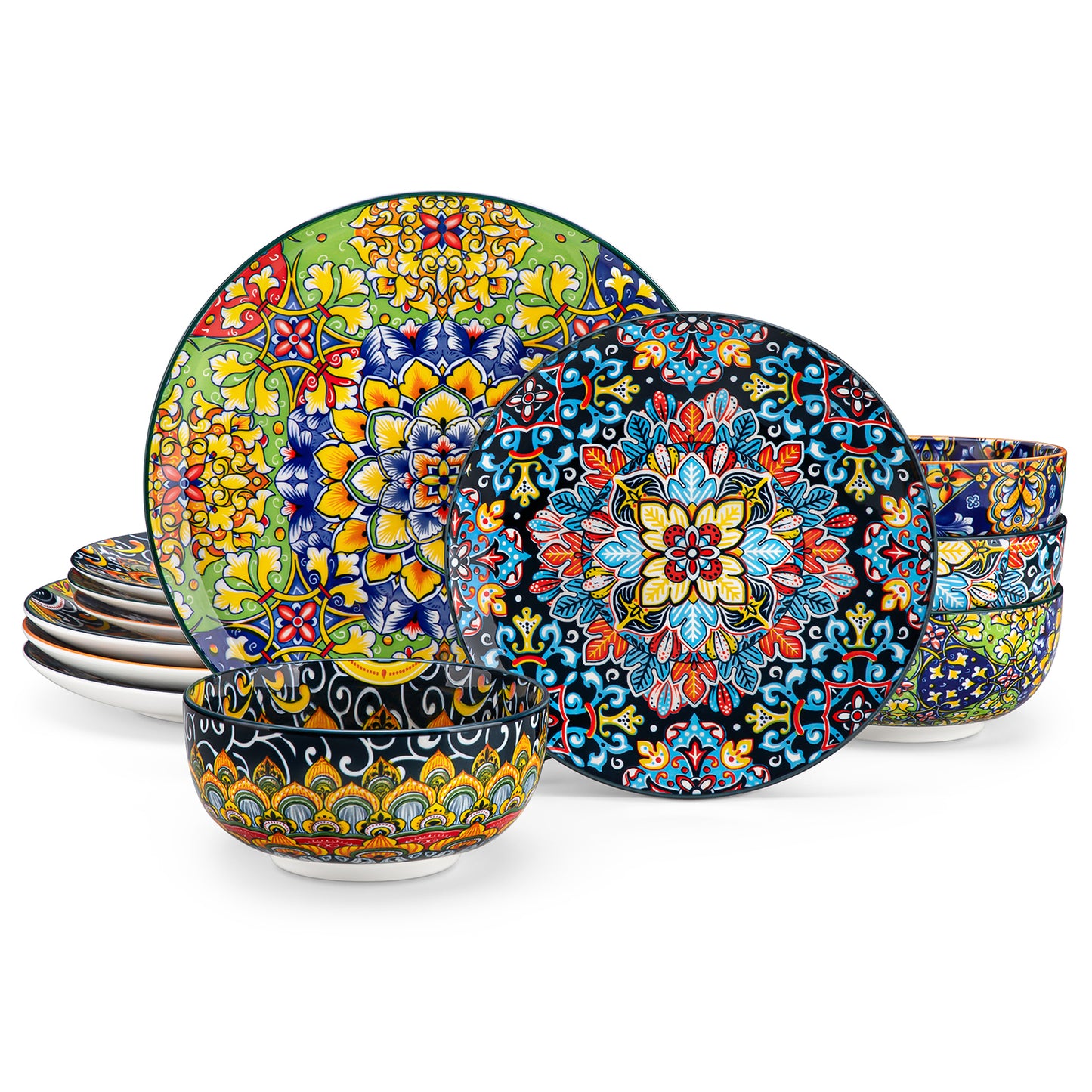 vancasso 12/16/18/24 Piece Ceramic Dinnerware Set Stoneware Bohemian Style with  image 7