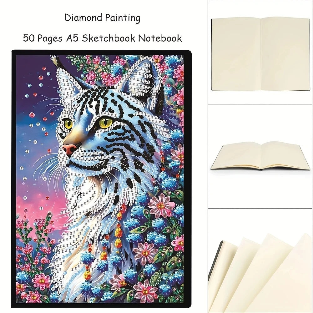 Tiger Notebook, Journal, Sketchbook Diamond Jewel Art COMPLETED image 1