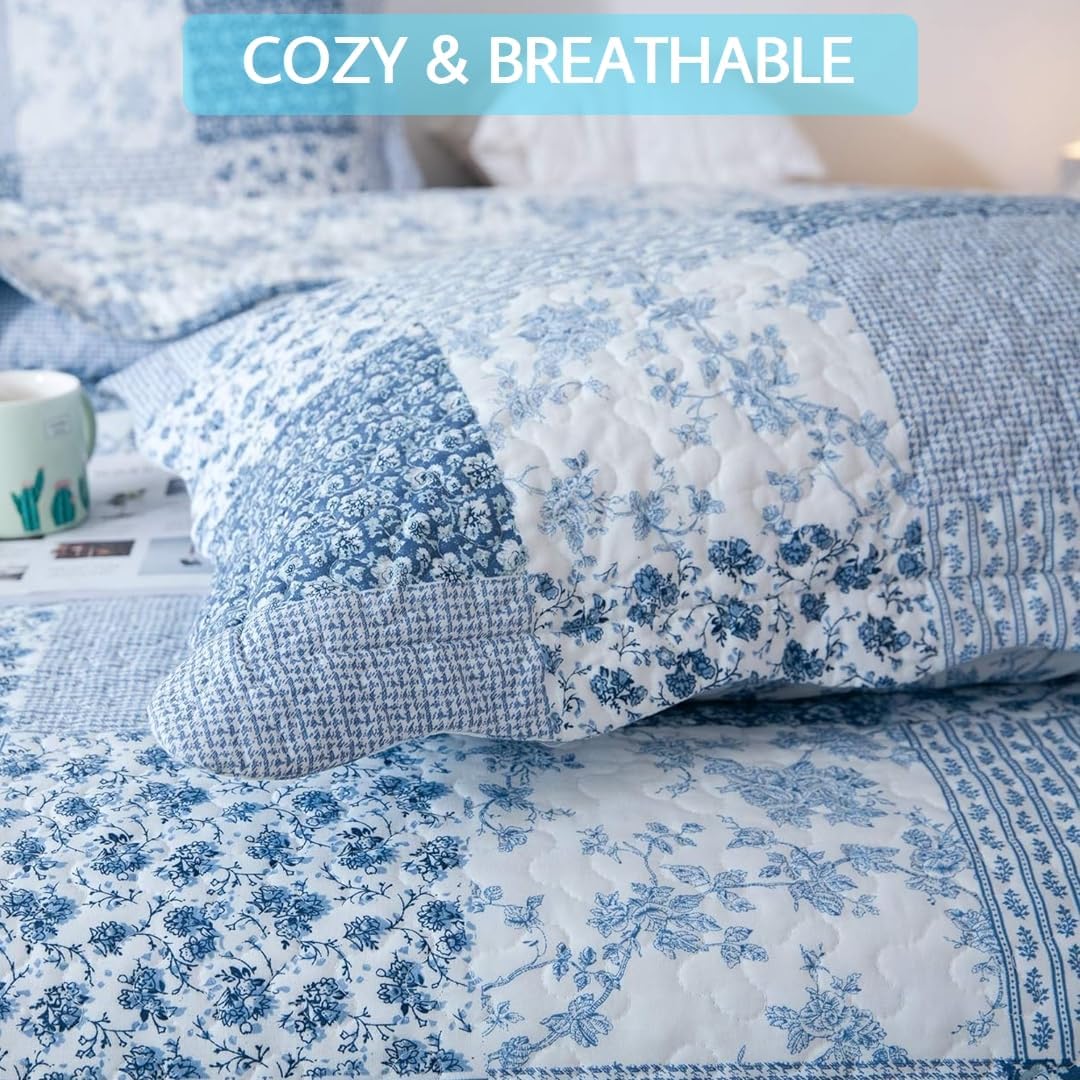 2/3pcs Light Floral Quilt Set, Cute Print All Season Lightweight Bedspread Cover image 12
