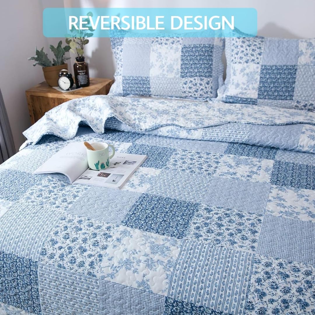 2/3pcs Light Floral Quilt Set, Cute Print All Season Lightweight Bedspread Cover image 11