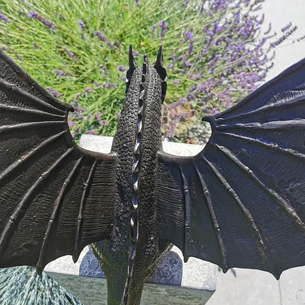 Garden Dragon Statue Fountain Dragon Ornament Resin Water Feature Sculpture for  image 3