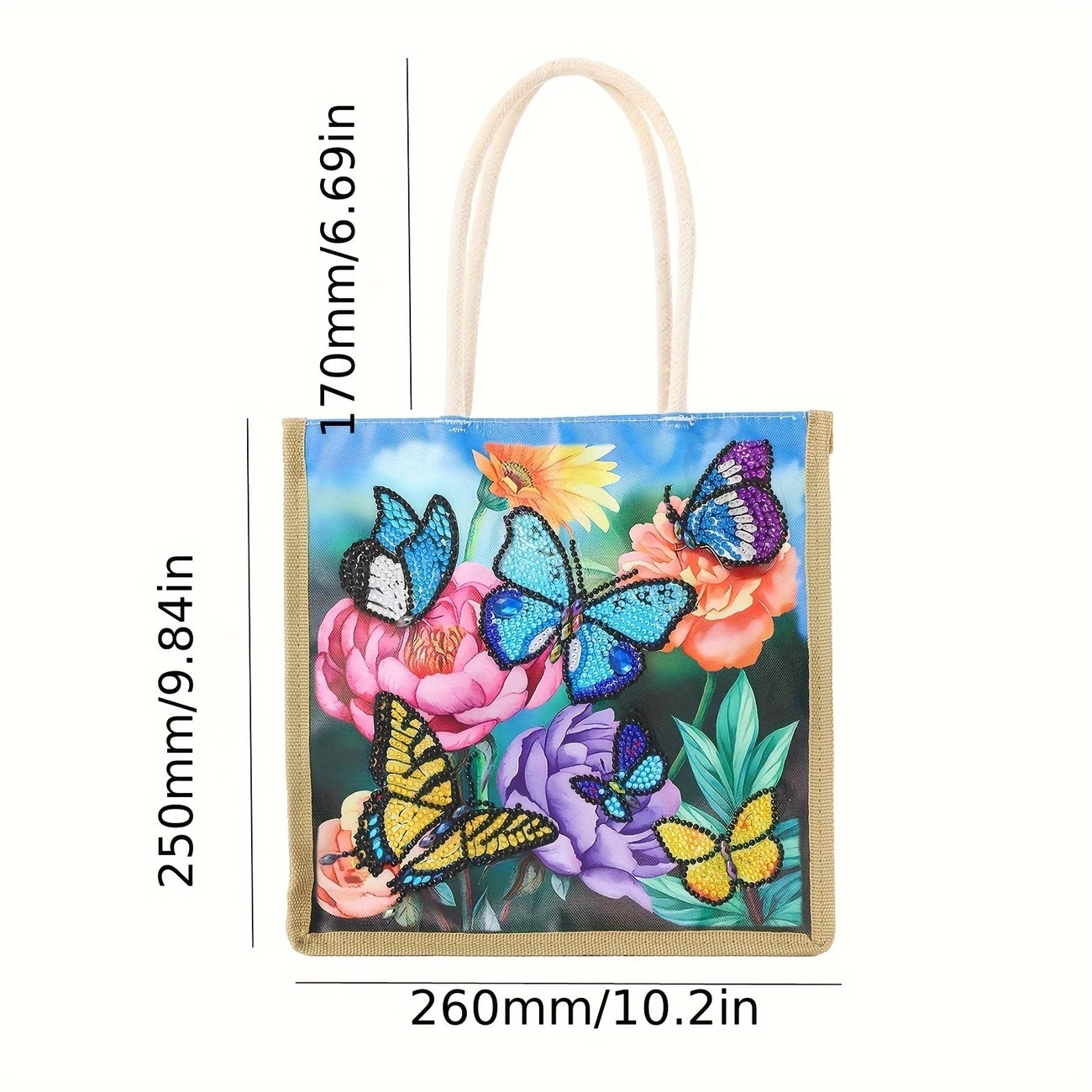 Butterfly Handbag Diamond Jewel Art Painting COMPLETED image 3