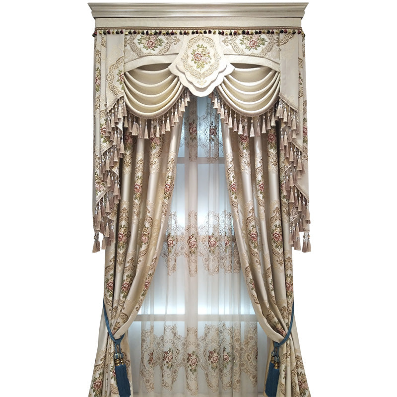 Luxury European Window Curtains for Living Room Bedroom Dining Blackout Colored  image 4