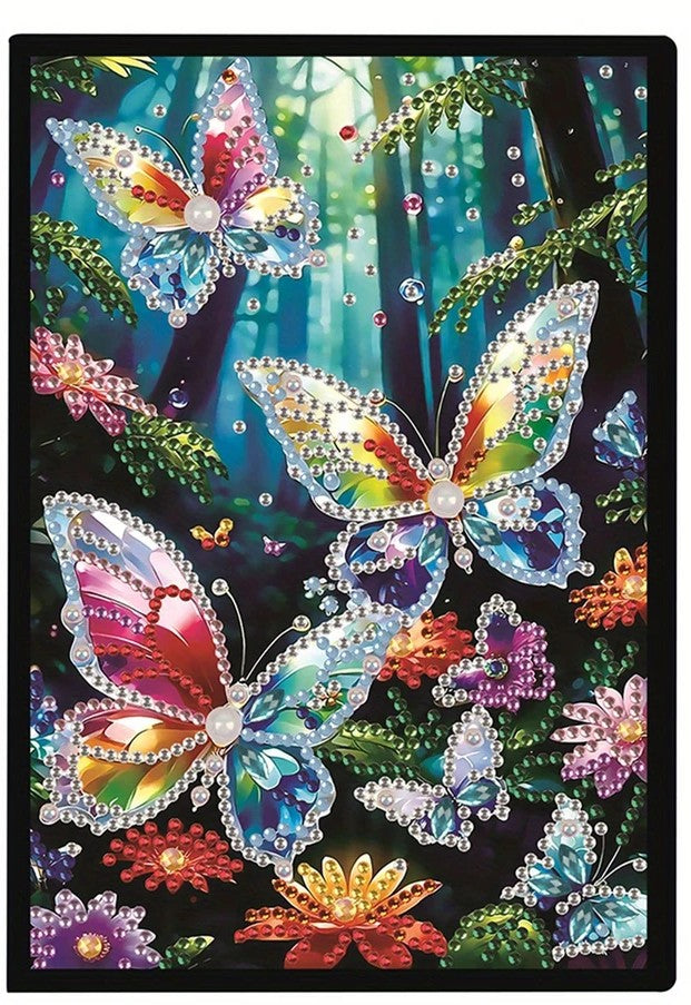 Butterfly Diamond Art Painting Notebook Journal Diamond Jewel Art COMPLETED image 0