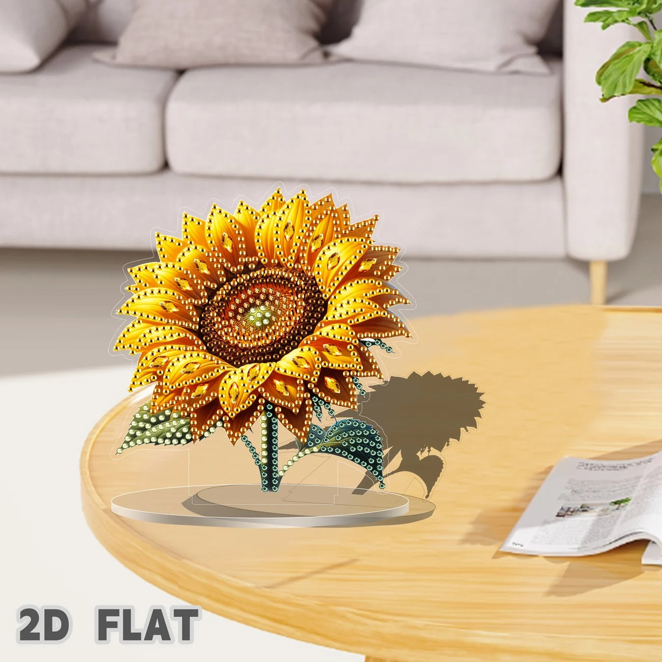Sunflower Diamond Painting Jewel Art On Stand, Home & Bedroom COMPLETED image 2