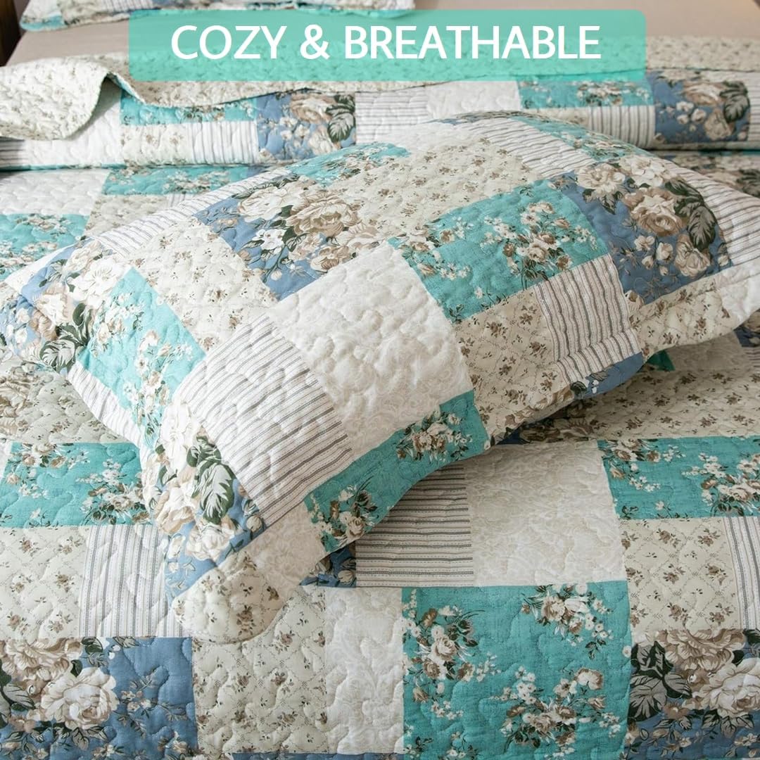 2/3pcs Light Floral Quilt Set, Cute Print All Season Lightweight Bedspread Cover image 31