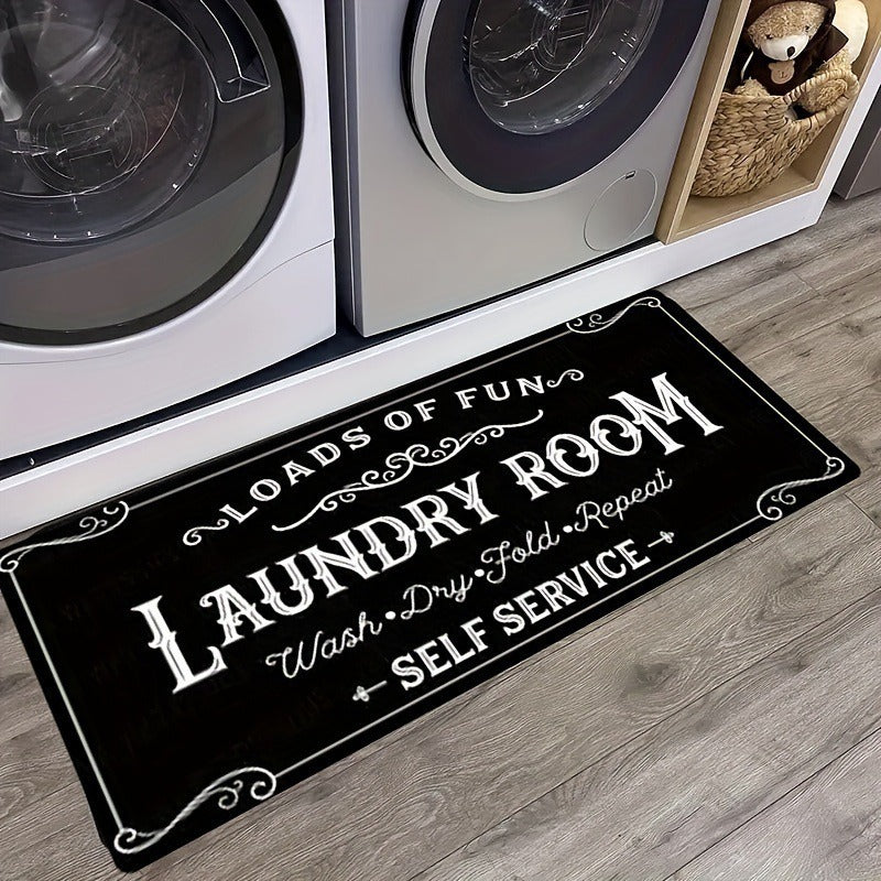 Vintage American Laundry Room Rug Super Absorbent Thickened Anti Dirt Easy Clean image 0