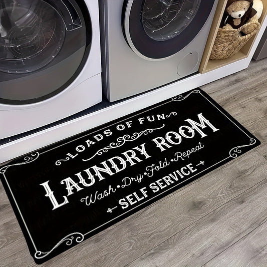Vintage American Laundry Room Rug Super Absorbent Thickened Anti Dirt Easy Clean image 0
