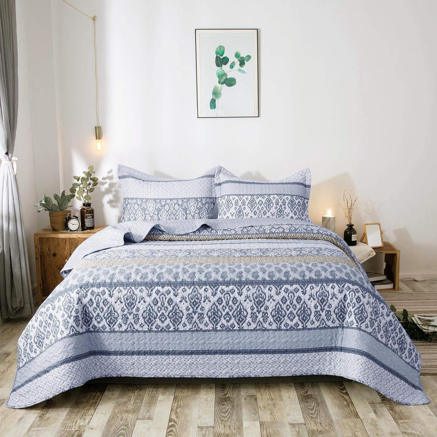 2/3pcs Light Floral Quilt Set, Cute Print All Season Lightweight Bedspread Cover image 15