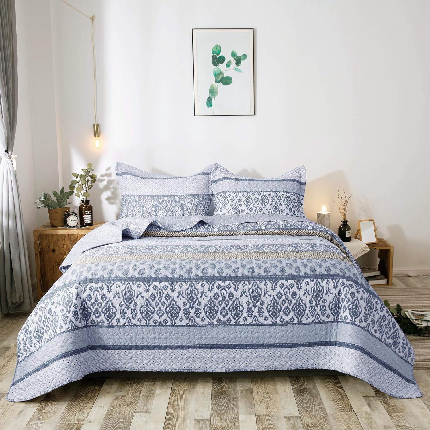 2/3pcs Light Floral Quilt Set, Cute Print All Season Lightweight Bedspread Cover image 15