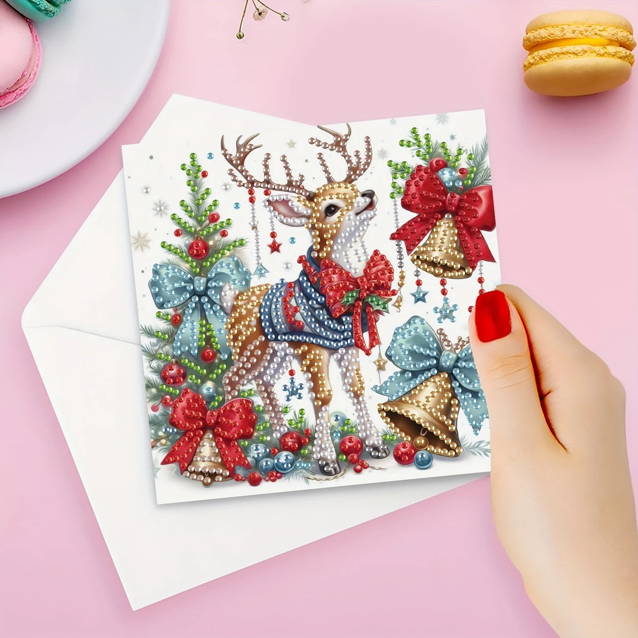 6 Christmas Best Wishes Greeting Cards  Handmade COMPLETE &  SEALED image 3