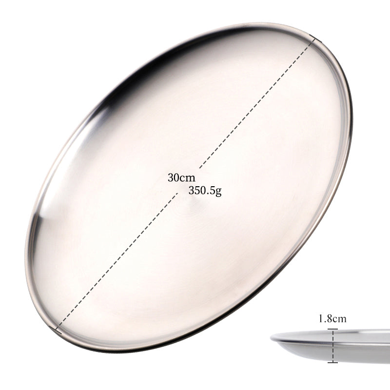 Stainless Steel Dinner Plates European Style Dessert Plate Kitchen Serving Dishe image 8