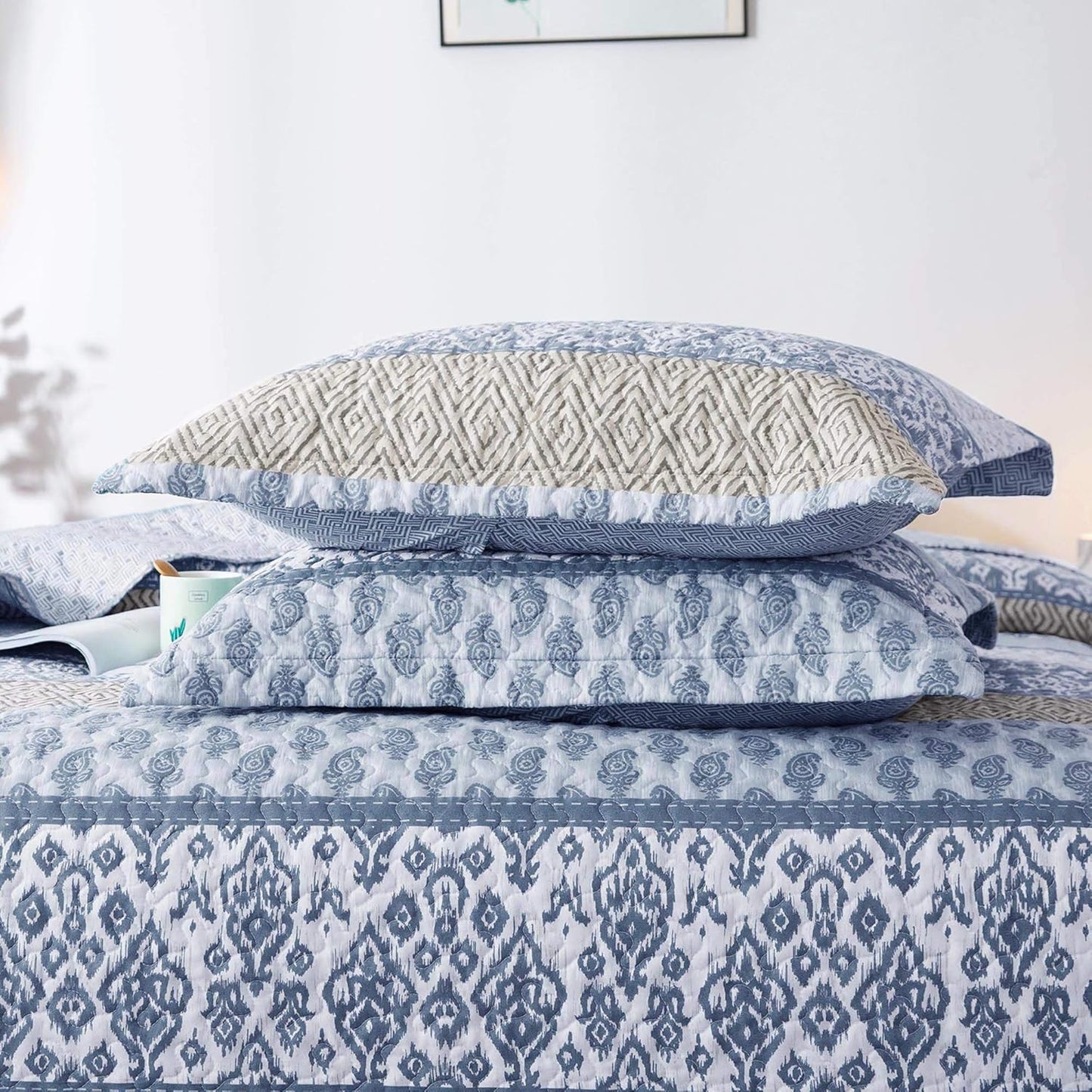 2/3pcs Light Floral Quilt Set, Cute Print All Season Lightweight Bedspread Cover image 20