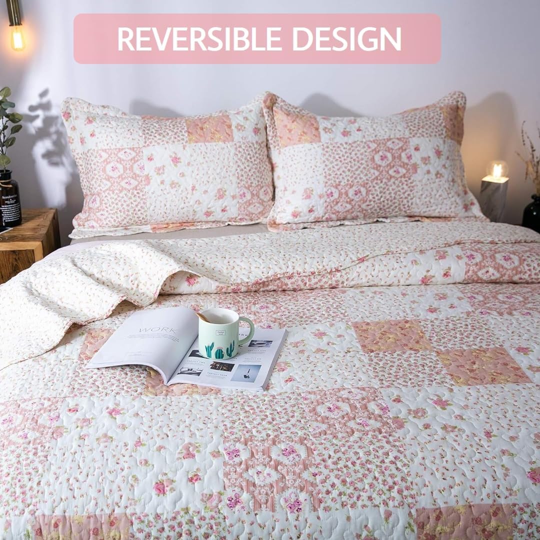 2/3pcs Light Floral Quilt Set, Cute Print All Season Lightweight Bedspread Cover image 23