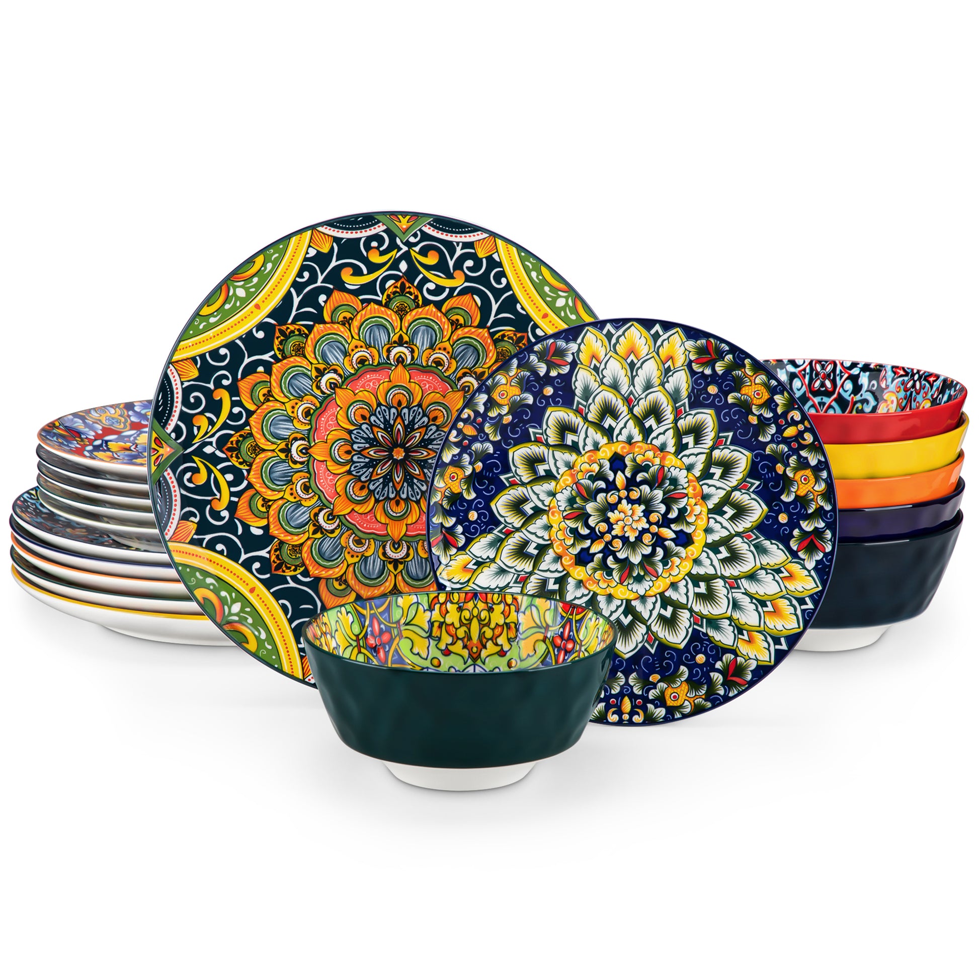 vancasso 12/16/18/24 Piece Ceramic Dinnerware Set Stoneware Bohemian Style with  image 9