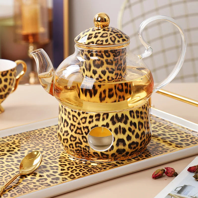 Leopard Pattern Bone China Coffee Tea Cup Hotel Clubhouse Restaurant Tableware C image 5