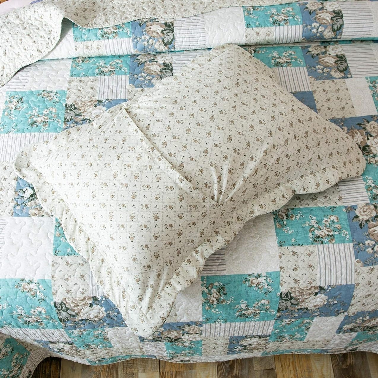 2/3pcs Light Floral Quilt Set, Cute Print All Season Lightweight Bedspread Cover image 34