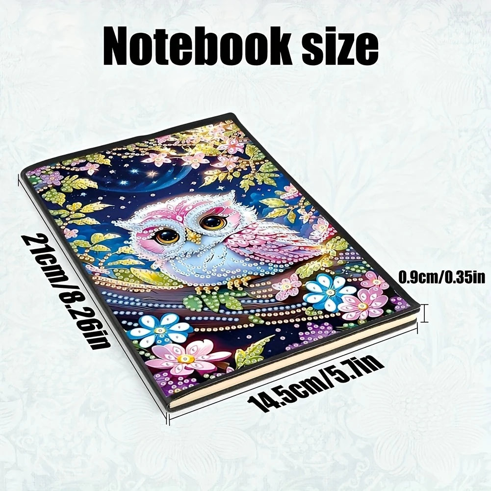 Cute Owl Notebook, Journal, Sketchbook Diamond Jewel Art COMPLETED image 4