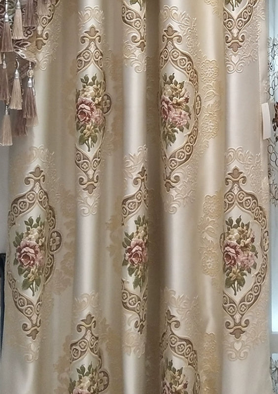 Luxury European Window Curtains for Living Room Bedroom Dining Blackout Colored  image 5