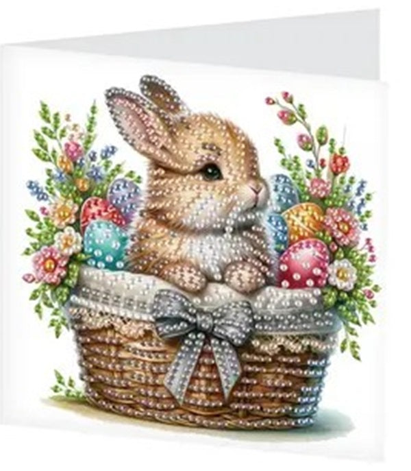 Easter Rabbit Eggs Basket Greeting Cards Jewel Art COMPLETE U CHOOSE image 7