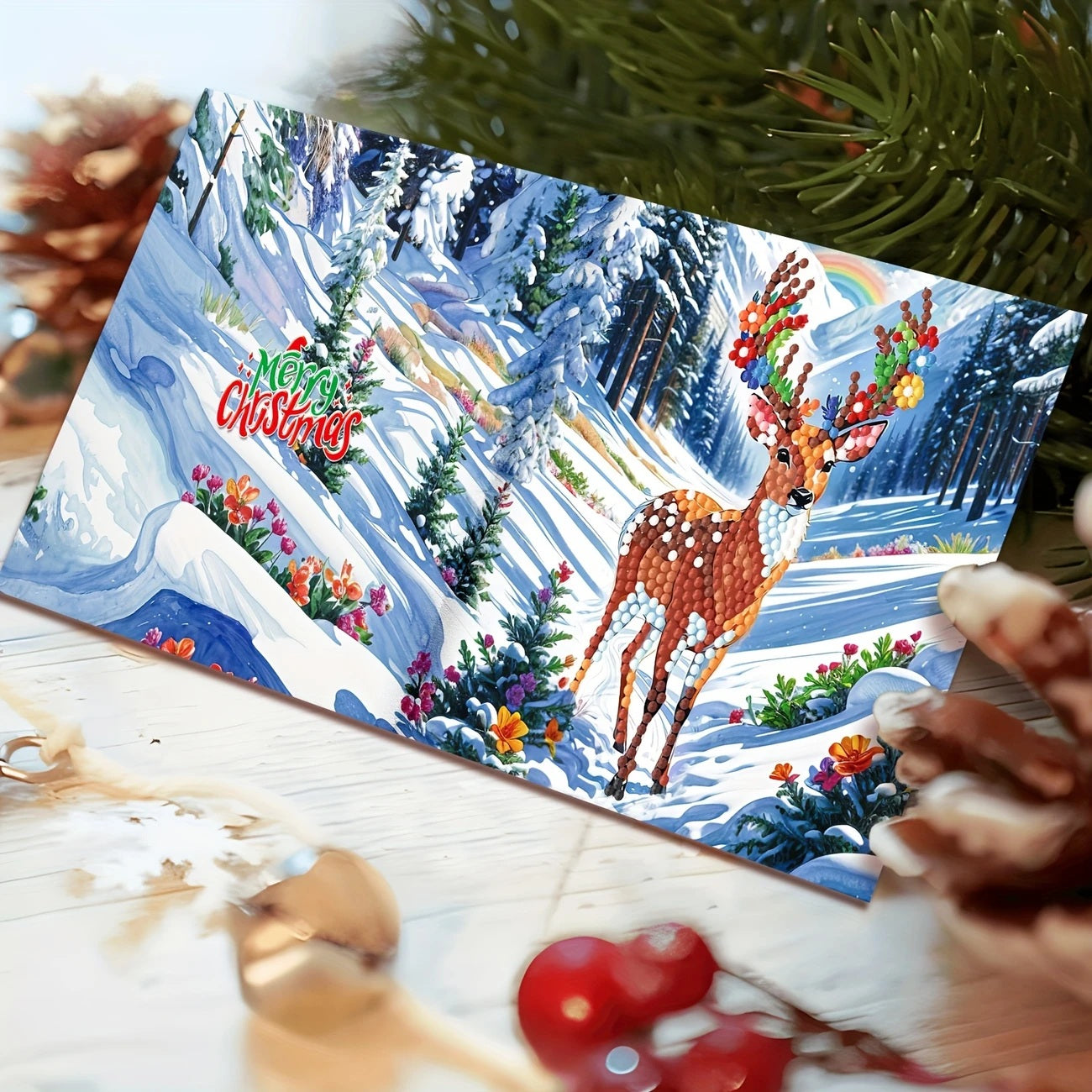 12pcs Diamond Painting Handmade Christmas Greeting Cards, COMPLETED & SEALED image 2