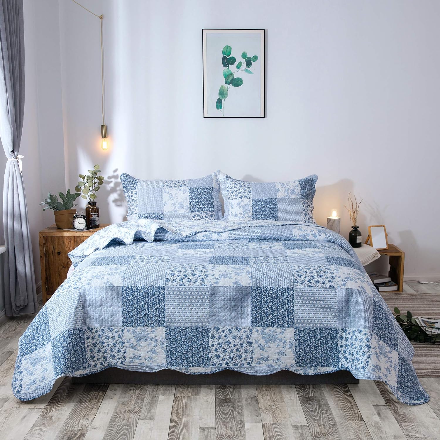 2/3pcs Light Floral Quilt Set, Cute Print All Season Lightweight Bedspread Cover image 10