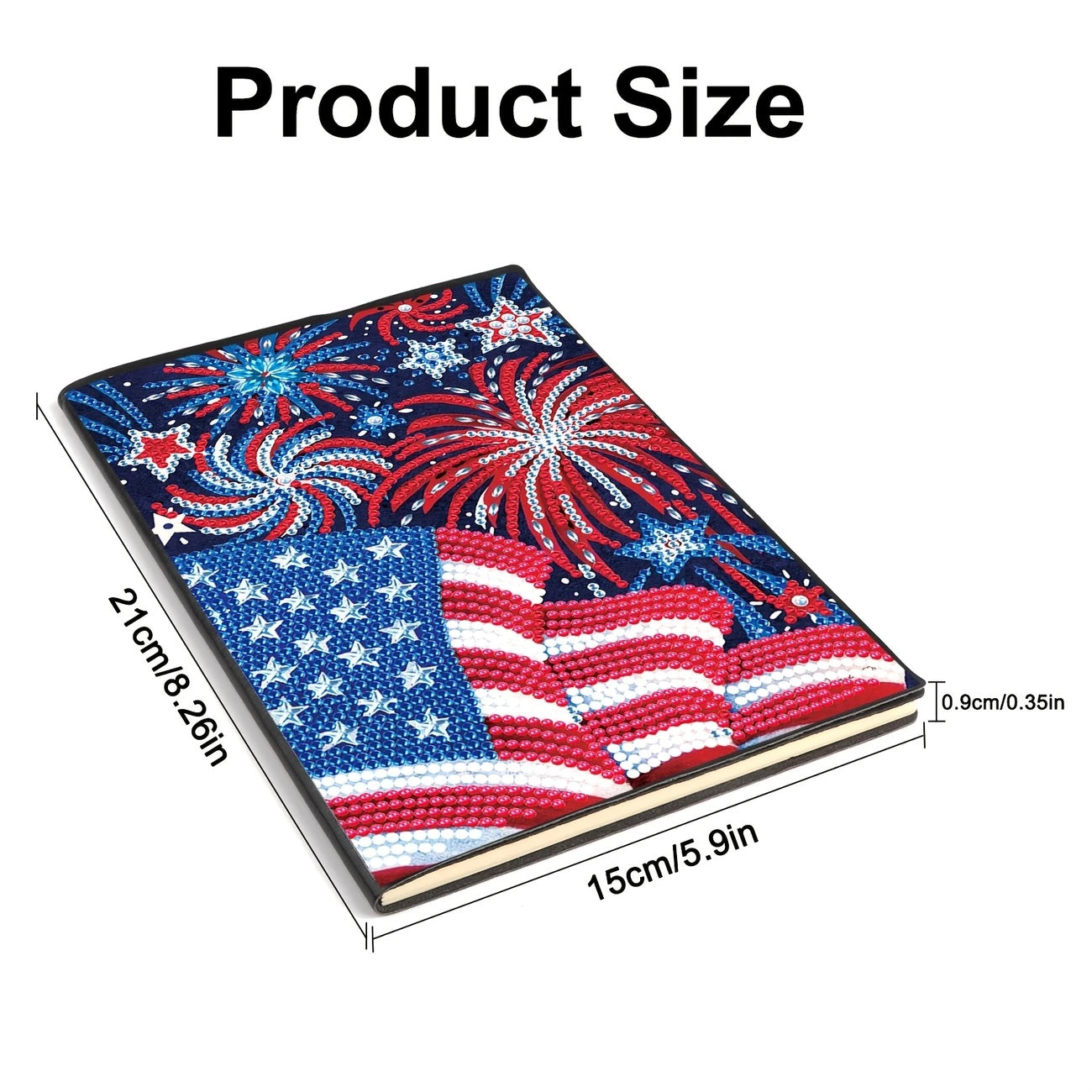 Patriotic American Flag Design Notebook, Journal, Diamond Jewel Art COMPLETED image 2