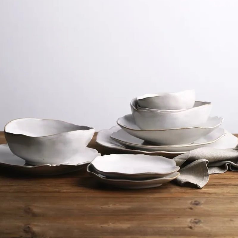 Dinner Plate Set - Rice, Soup, Noodle & Sushi Bowls with Sauce Dishes and Wester image 3