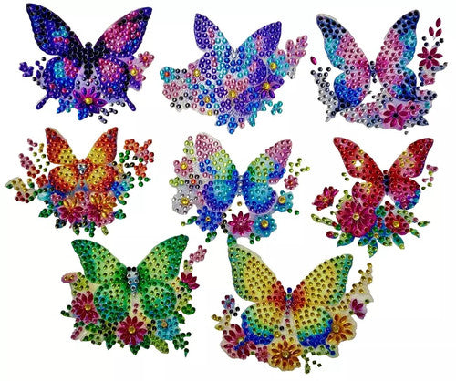 8pcs Butterfly Diamond Jewel Art for Refrigerator Magnetic Decor Set Completed | Ez Sweet Bargains